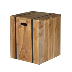 PETIT TABOURET EN BOIS DE TECK FABRIQUÉ EN INDONÉSIE - Product Image 1