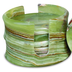 Juego de 6 Posavasos Personalizados con Soporte, Posavasos de Piedra Natural, Color Verde Lujoso, Mármol Violeta, Decoración para el Hogar - Product Image 4