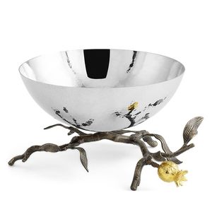 Handmade Premium Iron Serving Bowl <b>Set</b> with Gold Floral Accent for Stylish <b>Table</b> Arrangement - Product Image 5