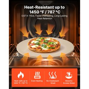 Pietra per Pizza Extra Large da 16 Pollici, Spessore 0,67 Pollici, Resistente al Calore fino a 1450°F, con Supporto - Product Image 3