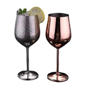 Skies Trader WH250 Lot de 2 verres à vin en acier inoxydable finition satinée, incassables, gobelets en métal argenté mat faits à la main - Product Image 6