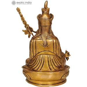 ประติมากรรมทองเหลืองทำด้วยมือ8นิ้วของ guru padambhava buddhist Deity Idol ผลิตในอินเดีย - Product Image 1