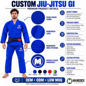 Uniforme de Jiu Jitsu MANGOES FASHION, 100% Algodón, 440g, Ligero, Corte Regular, Unisex, Kimono Transpirable para Entrenamiento de Artes Marciales - Product Image 6