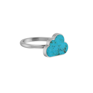 Cloud Shape <b>Turquoise</b> <b>Ring</b> Rose Gold Bezel Setting Classic Cute Gemstone Unisex Everyday Wear Party Occasions - Product Image 4
