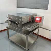 Horno de Túnel para Pizza de 20 Pulgadas de Ancho para Cocina Comercial, con Ventana Abrible y Transportador Apilable para Pizzería, Nuevo