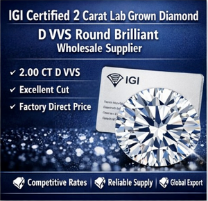Diamante de Corte Brillante Redondo de 2.00 Quilates, D VVS1, Cultivado en Laboratorio, Certificado por IGI, Diamante Suelto de Sutariya Brothers para Joyería - Product Image 3