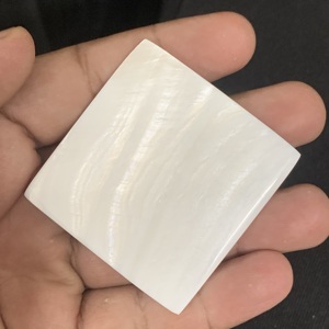 White Mother of Pearl Square Gemstone Loose Gemstone White <b>MOP</b> High Quality Mother of Pearl Natural Sea Shells - Product Image 4