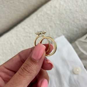 Bague de promesse en diamant taille radiant 3.01 carats VS1, cultivé en laboratoire, en or massif 14 carats, bijoux fins, bijoux de fiançailles haut de gamme pour elle - Product Image 5
