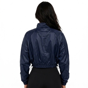 Jogging Active Wear Polyester Cropped Windbreaker <b>Jacket</b> Private Label OEM - Product Image 2