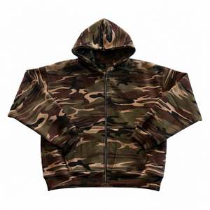 Sudadera con capucha y cremallera de camuflaje para hombre, sudadera con capucha de manga larga, chaqueta informal estilo streetwear, ropa al por mayor - Product Image 3