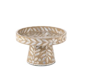 Magnifique support à gâteau en nacre, présentoir à gâteau en forme de coquillage floral caramel avec bordure pour une présentation haut de gamme - Product Image 1