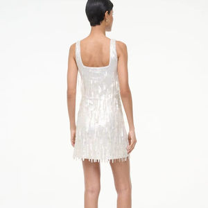 ชุดมินิเดรสประดับลูกปัดหรูหราสำหรับงานเลี้ยงตอนเย็นและงานค็อกเทล ขายส่งชุดมินิเดรสประดับลูกปัดสีทอง - Product Image 1