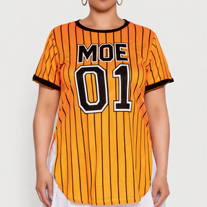 Camiseta Deportiva Sublimada con Rayas Estilo Y2K para Mujer, Jersey de Fútbol Americano, Ligera, Transpirable, de Poliéster, Personalizable para Equipos - Product Image 2