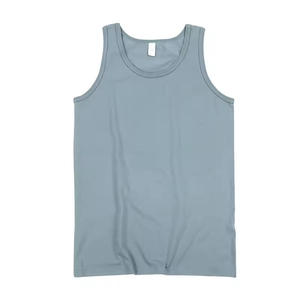 High Quality 100% Cotton <b>Men's</b> Sporty Gym <b>Vest</b> Tank Tops Custom Logo Undershirts Oversized <b>White</b> Vintage Knitted Breathable - Product Image 2