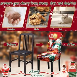 Set di Coprisedia Natalizi Elasticizzati, Protezioni per Sedie da Sala da Pranzo, Decorazioni Natalizie per la Casa, 6 Pezzi - Product Image 1