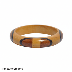 Handmade <b>Wooden</b> <b>Bangle</b> Bracelet Handcrafted Natural Multi Tone Wood Inlay Curved Chunky Statement Wristband Jewelry for Women - Product Image 6