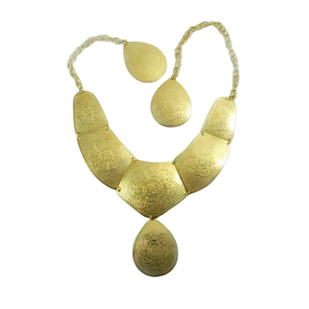 Indian fashion jewelry 18k gold plated handmade choker cuff necklace