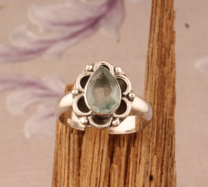 Anillo de Plata de Ley 925 con Engaste de Bisel y Par de Gemas de Topacio Azul Natural para Boda, Aniversario o Fiesta, Venta al por Mayor - Product Image 4