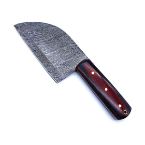 Cuchillo de Chef Burraq OEM de Acero de Damasco Hecho a Mano de Grado Industrial, Cuchillo Multifuncional con Patrón Trenzado, Funda de Cuero, 10 Pulgadas - Product Image 1