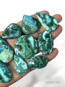 Azurite et Malachite Naturelles, Gemmes en Pierre Brute, Cabochons Formes et Tailles Variées, 20 à 30 mm environ - Product Image 4