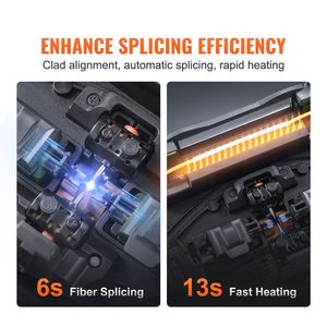 Giuntatrice a fusione APC a 4 motori con giunzione in 6 secondi e riscaldamento in 13 secondi, usata per la giunzione di fibre ottiche SM Clad allineate - Product Image 2