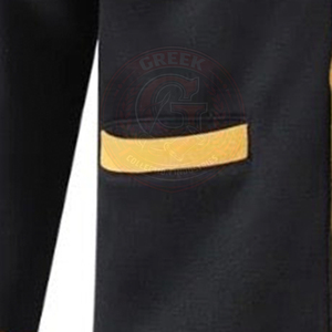 Brotherhood Sigma Black Yellow <b>Cardigan</b> Cotton Fleece Knitted V-neck <b>Long</b> Sleeve Greek Embroidery Logo Collage Men's Sweaters - Product Image 3