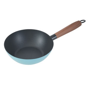 Wok Tradicional de Fondo Redondo de Acero Inoxidable Ligero, Apto para Inducción, Capacidad de 20L, Mango de Madera, Apto para Lavavajillas - Product Image 4