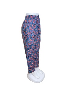 Pantalon de pyjama en coton à fleurs confortable "" Pantalon décontracté imprimé bleu décontracté "" Pantalon de nuit en coton doux à fleurs" - Product Image 3