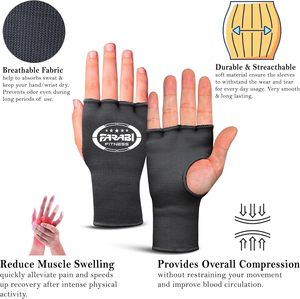 Guantes Interiores de Boxeo Profesionales Personalizables, Agarres para las Manos de Algodón Transpirable, Ecológicos, de Bajo Precio, Protección para las Muñecas, Envoltura de Gel para las Manos - Product Image 2