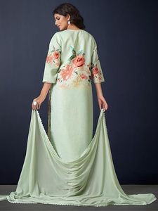 Women's <b>Linen</b> Printed Straight Kurta Pant with Dupatta - Product Image 3