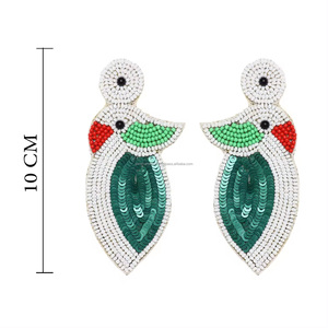 Élégant petit ruban de broderie à la mode boucles d'oreilles goutte élégant élégant petit bijoux de broderie - Product Image 3