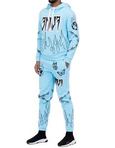 Ensemble de jogging à capuche en polaire avec fermeture éclair complète personnalisé pour hommes Survêtement tricoté pour le sport en plein air, la salle de sport, le fitness et l'entraînement d'hiver à capuche - Product Image 1