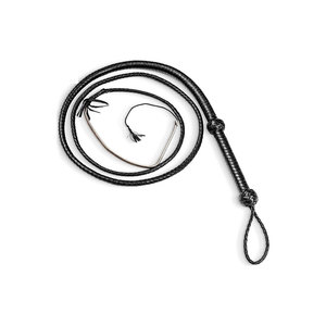 Fouet en cuir avec poignée, design en spirale, fouets noirs pour l'équitation - Product Image 1