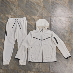 Ensemble sweat à capuche et pantalon pour homme, double fermeture éclair, coton, vêtements de sport techniques, nouvelle collection 2026 - Product Image 6