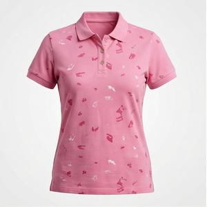 Camiseta de Golf Personalizada para Mujer, Corte Ajustado, Cuello Tipo Polo, Manga Corta, Colores Personalizados, Ropa Premium B - Product Image 1