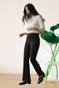 Pantalon Crayon Élégant Taille Haute Noir en Crêpe Longueur Intégrale Infroissable pour Femme Couleur Unie Automne - Product Image 6