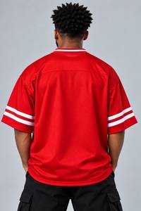 Maillot de baseball FRANSON GEAR personnalisé imprimé par sublimation 100 % polyester respirant, col en V, manches courtes, pour adulte, en maille, pour équipe, avec impression sur le devant - Product Image 3