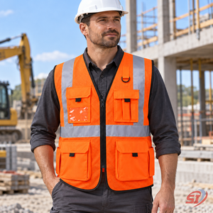 Gilet de sécurité haute visibilité personnalisé avec poches, vêtements de travail réfléchissants pour la construction et les équipes routières, fabricant d'articles de travail. - Product Image 4