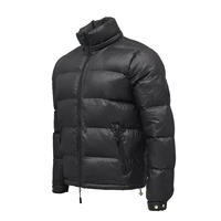 Veste matelassée noire pour homme, col montant, fermeture éclair, coupe-vent, manteau d'hiver