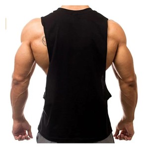 <b>Men's</b> O-Neck Sleeveless <b>Tank</b> <b>Top</b> Solid <b>Black</b> Breathable Knitted Casual Wear 100% Cotton 3D Pattern 220g Heat-Transfer Printed - Product Image 1