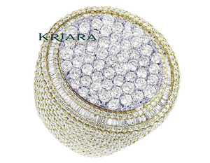 Bague de cocktail en argent 925 avec moissanite, taille brillant rond, sertissage pavé, forme boule de luxe, unisexe, pour mariage - Product Image 1