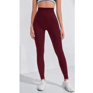 Leggings de yoga décontractés pour femmes, taille haute, respirants, en spandex, longueur intégrale, noir et rose, pour la salle de sport et l'entraînement - Product Image 1