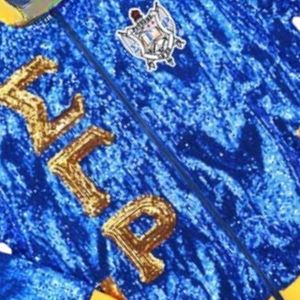 Womens Sigma Gamma Rho Sorority <b>Sequin</b> <b>Jacket</b> Custom Sparkle Embroidered Bomber Coat Greek Letter Fashion Outerwear Wholesale - Product Image 3
