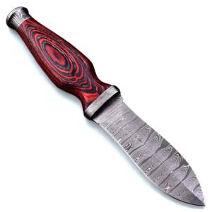 มีดใบมีดเหล็กดามัสกัสอเนกประสงค์สำหรับตั้งแคมป์ ใบมีดคมสองด้านแบบคงที่สำหรับกิจกรรมกลางแจ้ง - Product Image 1