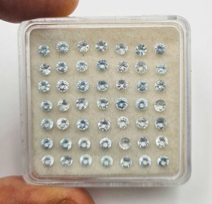 Lot de 100 pierres précieuses de topaze bleue naturelle, taille ronde, 3 mm, certifiées IGI, pour la fabrication de bijoux (pendentif/bracelet/boucles d'oreilles) - Product Image 4