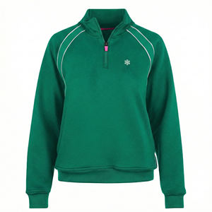 Chaqueta de uniforme médico con cremallera de un cuarto, forro polar, puños acanalados, personalizable con logo, venta al por mayor, sin estampado, para uso exterior - Product Image 2