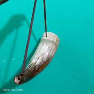 Cor de bœuf blanc extra large de qualité supérieure avec sangle en cuir, instrument de musique artisanal à prix de gros - Product Image 5