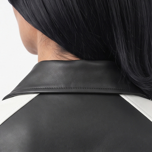 Veste de motard en cuir véritable pour femme, style vintage, coupe ajustée, vente en gros de vêtements en cuir pour femme - Product Image 4