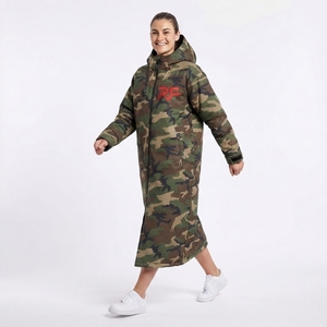 เสื้อคลุมกันน้ำสำหรับว่ายน้ำแบบ unisex สำหรับฤดูหนาว ระบายอากาศได้ดี กันลม มีฮู้ด เสื้อคลุมยาว อุ่นสบาย ใช้เปลี่ยนเสื้อผ้าได้ ชุดกีฬา มีโลโก้ด้านหน้า ขายส่ง - Product Image 1