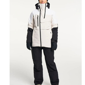 Conjunto de Chaqueta y Pantalones de Esquí para Mujer, Impermeables, con Aislamiento de 10.000 mm, con Capucha, Bloques de Color, Cierre de Cremallera, Relleno Sintético de Poliéster/Nailon - Product Image 1